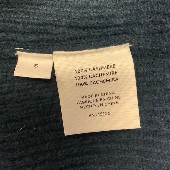 NEW! NAADAM Size Small Cashmere Tunic w/ Pleated Sleeves Slate Blue J7-3 - Picture 7 of 11